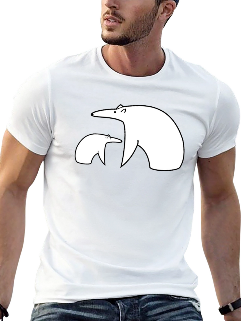 Polar Bear Graphic Tee - Black Casual Shirt
