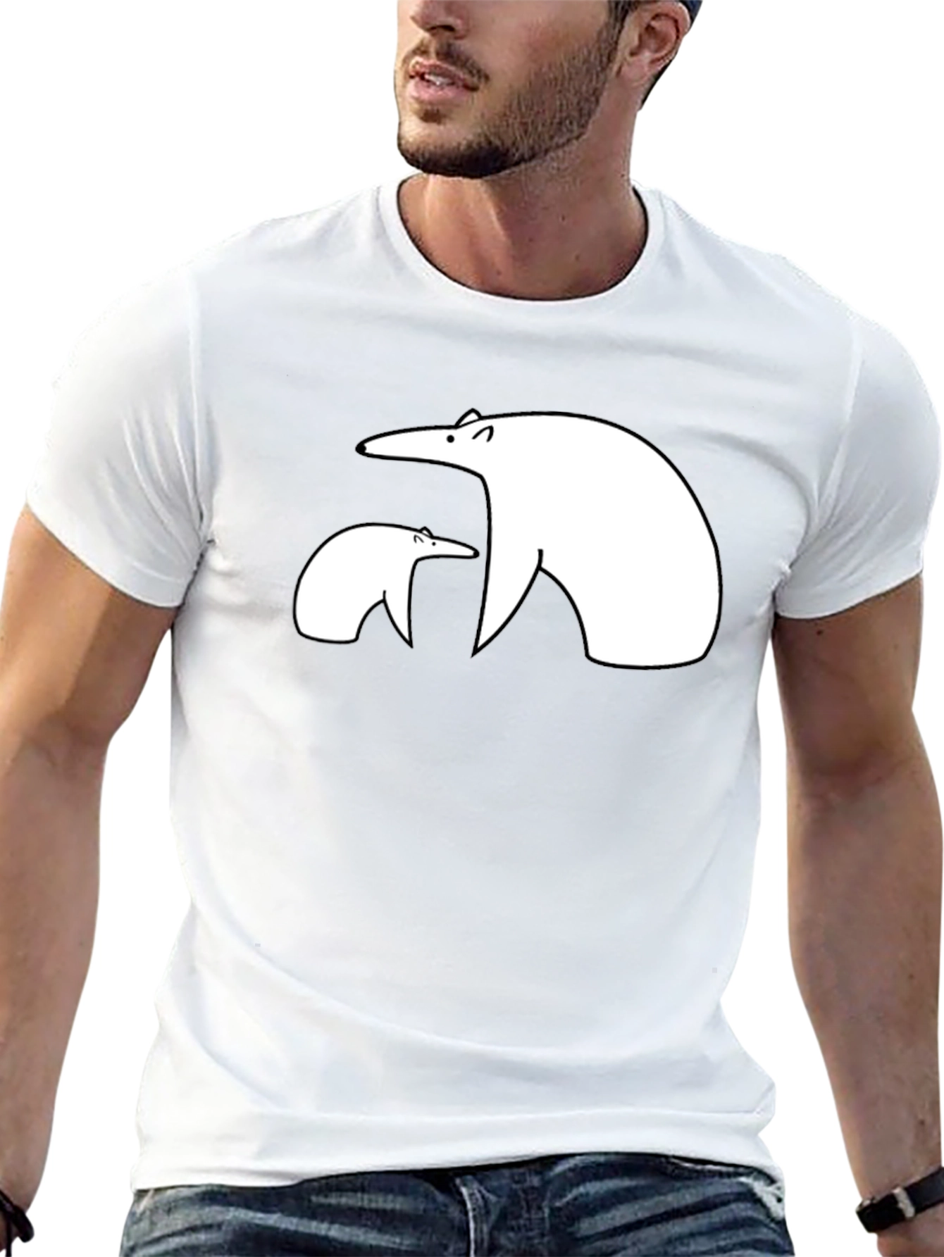 Polar Bear Graphic Tee - Black Casual Shirt