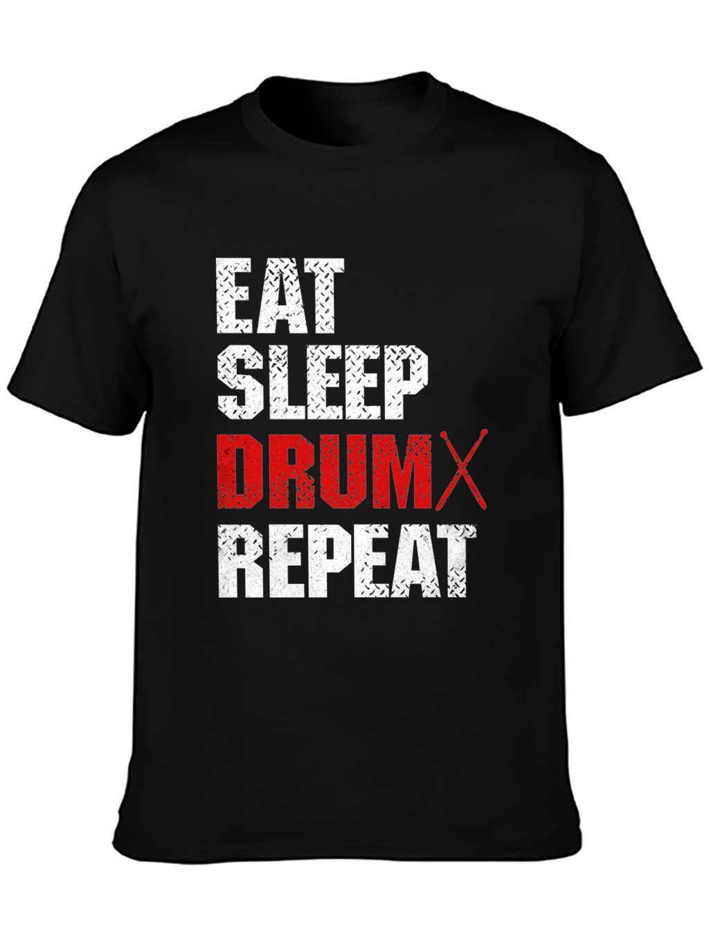 Eat Sleep Drum Repeat T-Shirt - Black Cotton Tee