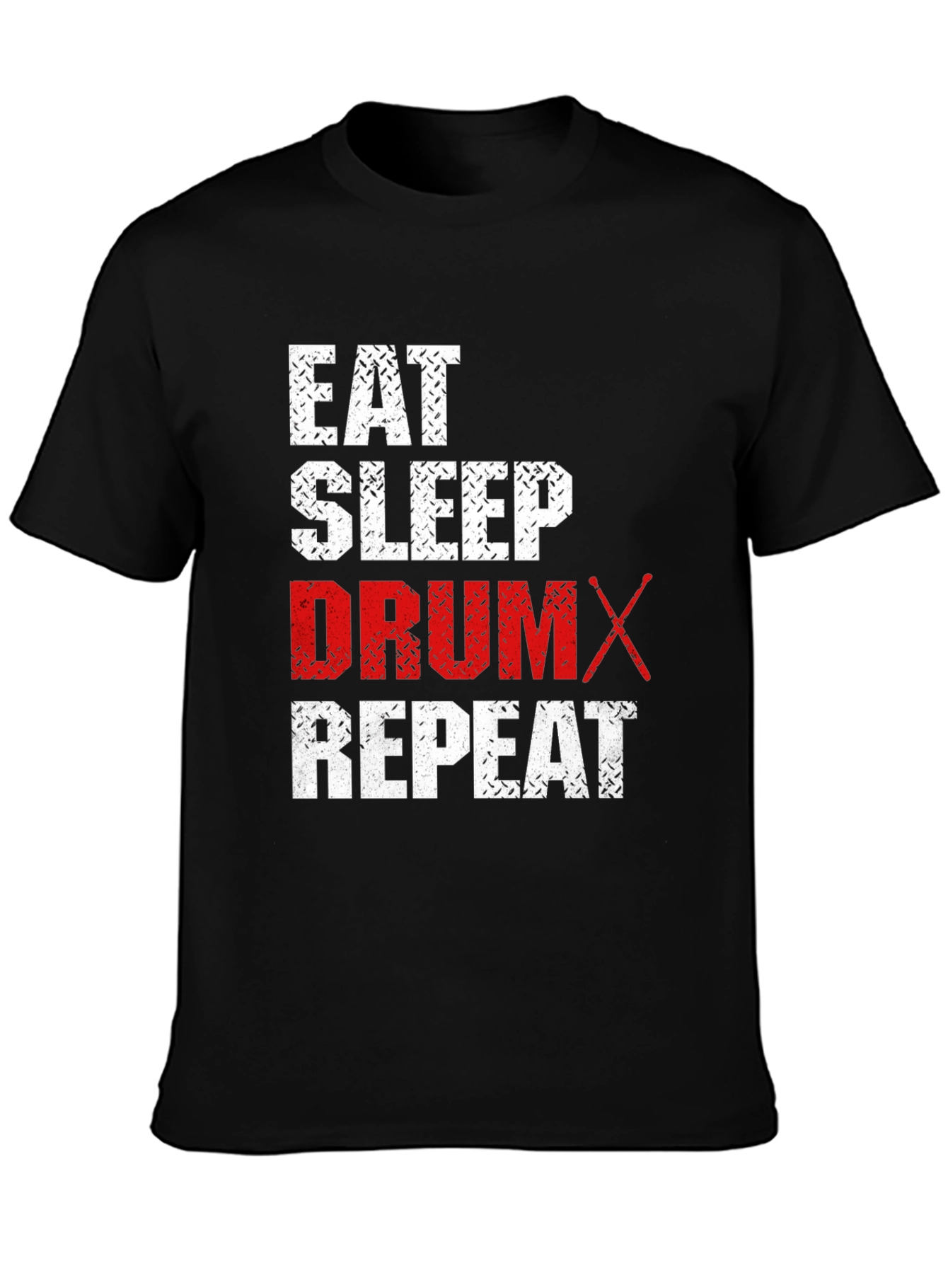 Eat Sleep Drum Repeat T-Shirt - Black Cotton Tee