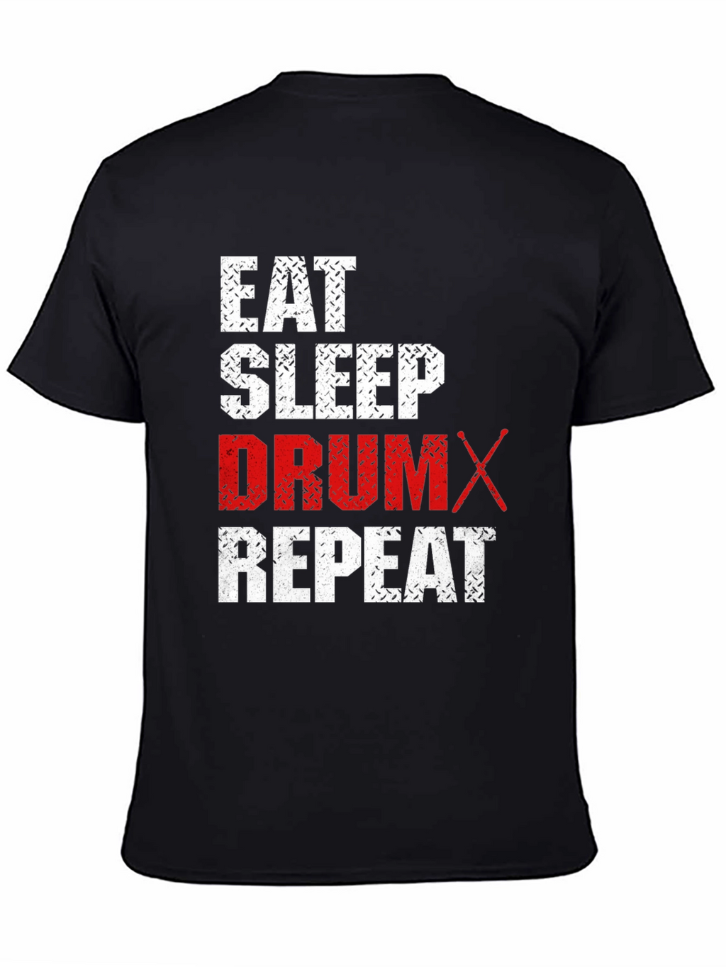 Eat Sleep Drum Repeat T-Shirt - Black Cotton Tee