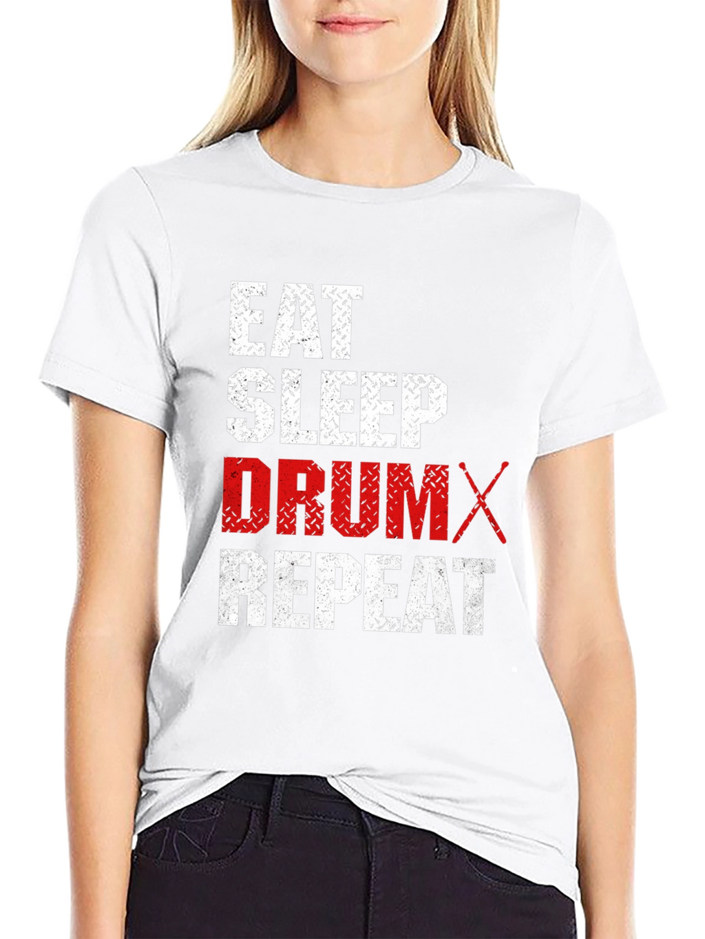 Eat Sleep Drum Repeat T-Shirt - Black Cotton Tee