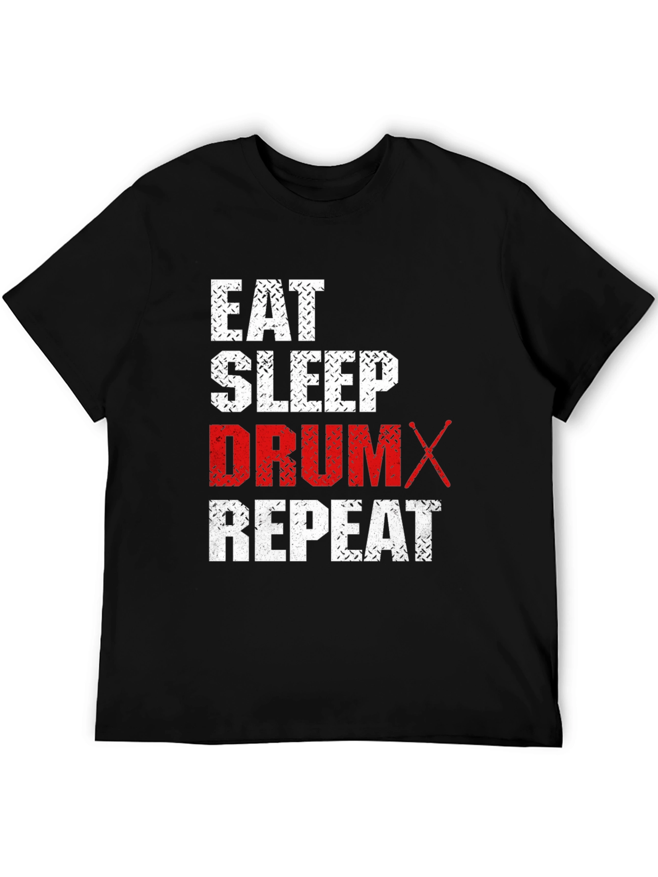 Eat Sleep Drum Repeat T-Shirt - Black Cotton Tee