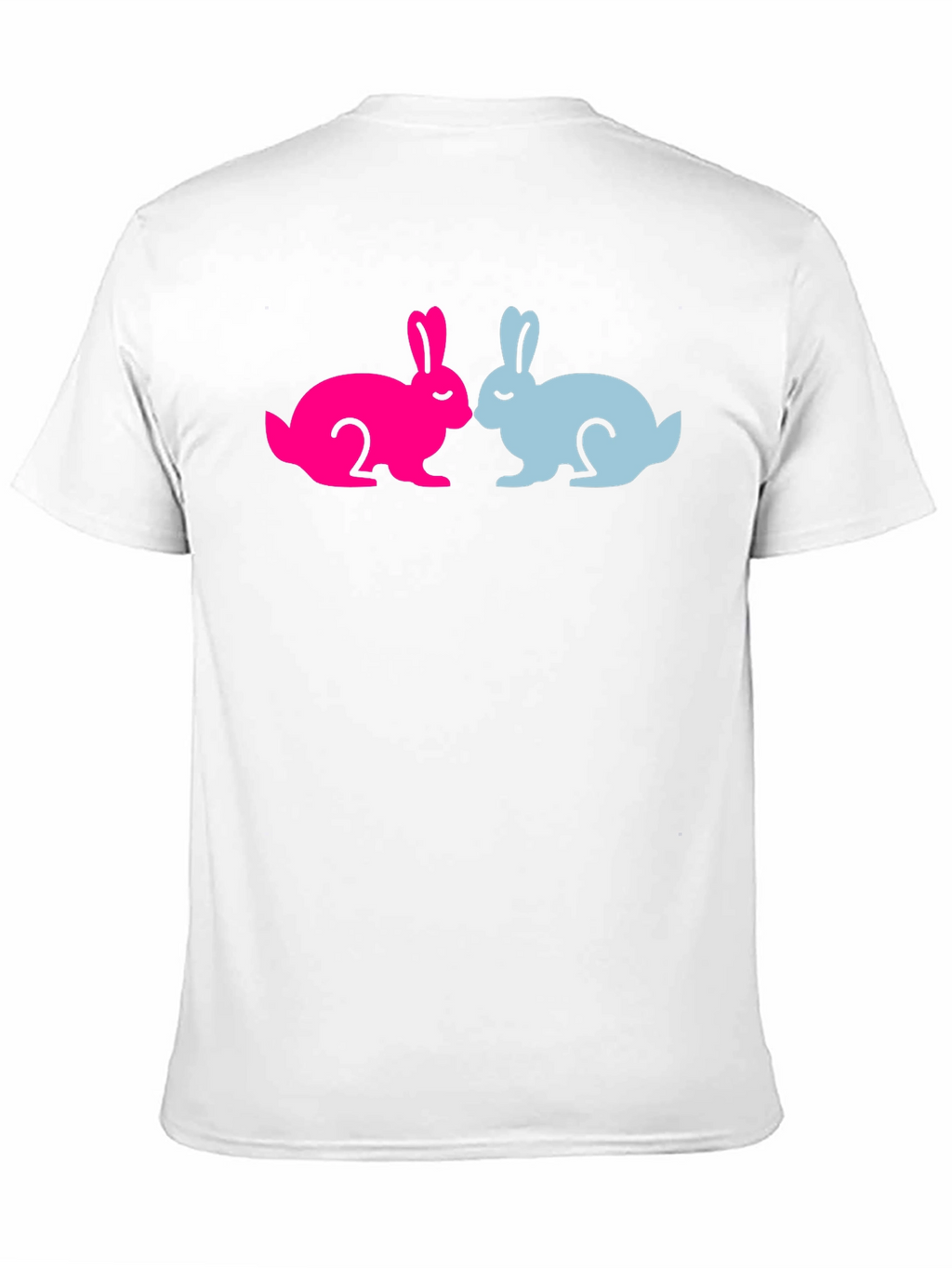 Cute Bunny Silhouette Graphic Tee - Black Cotton Blend