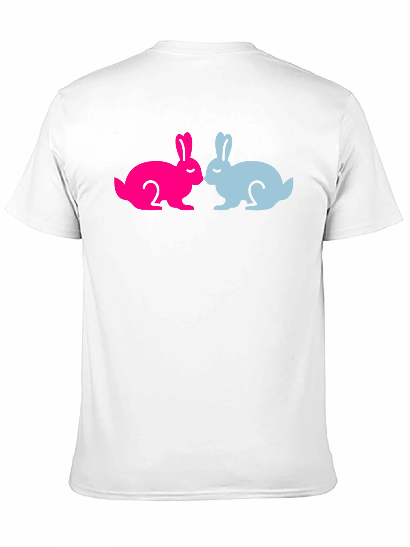 Cute Bunny Silhouette Graphic Tee - Black Cotton Blend