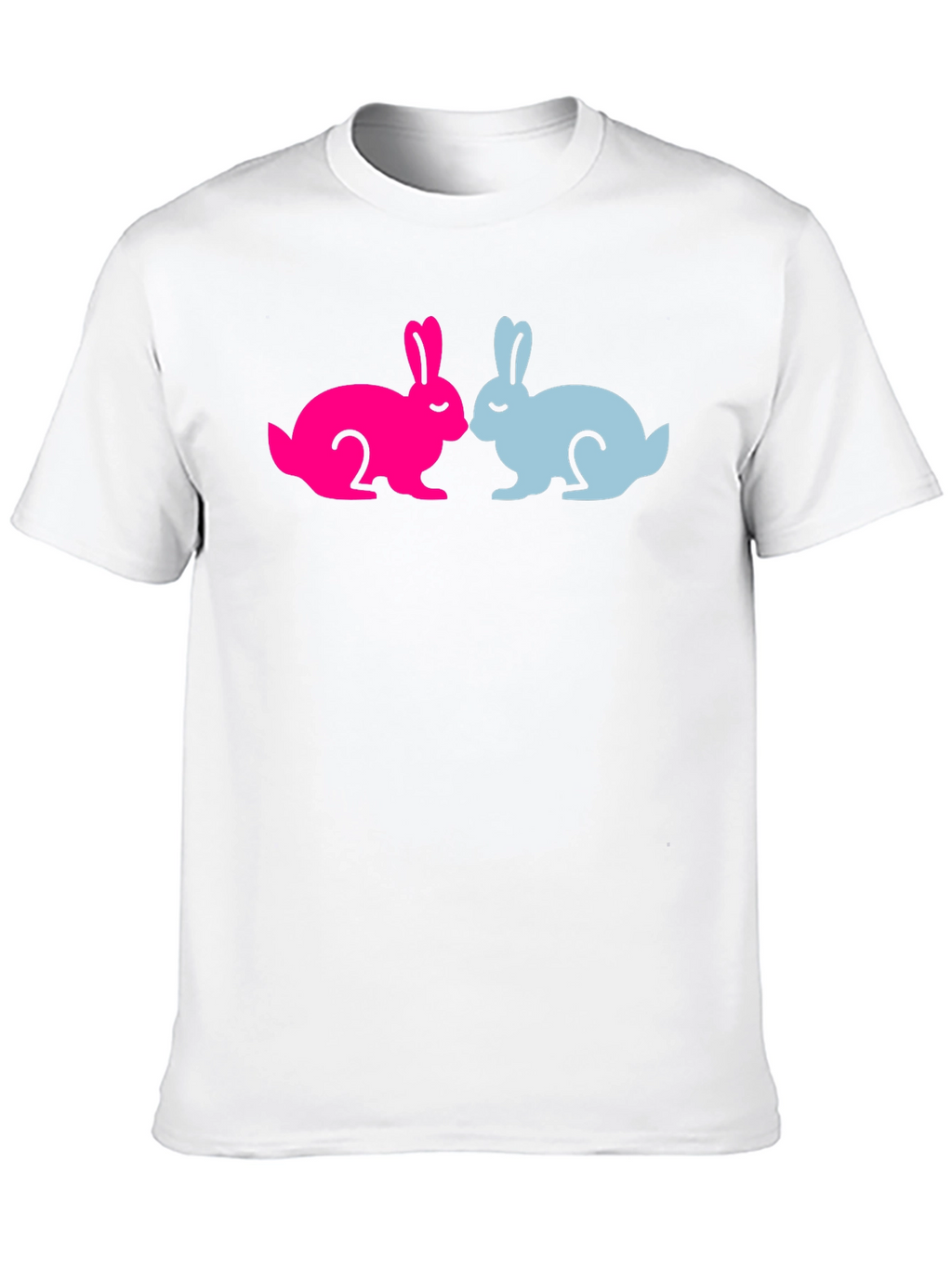 Cute Bunny Silhouette Graphic Tee - Black Cotton Blend
