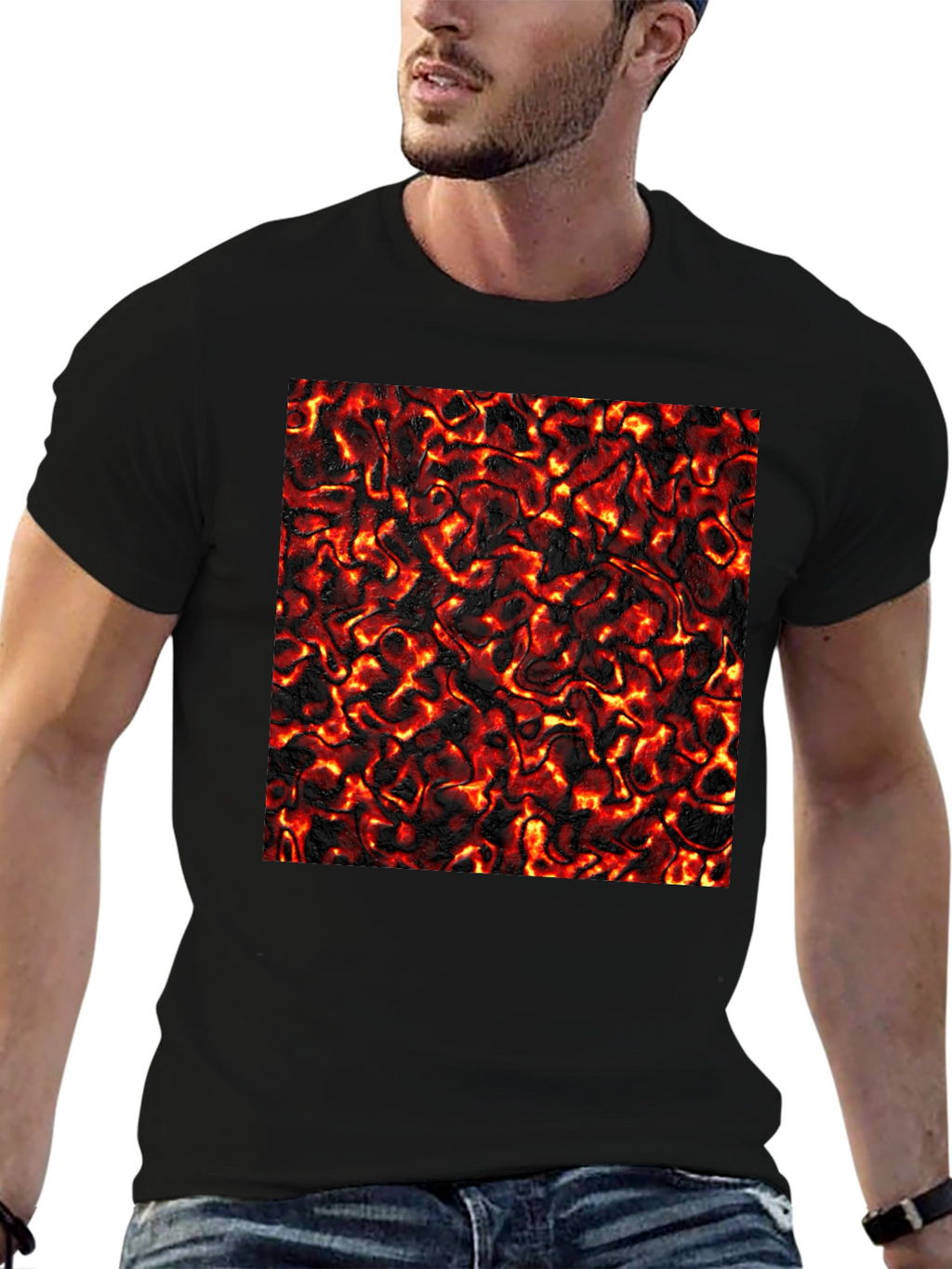 Lava Flow Graphic Tee - Cool Black T-Shirt