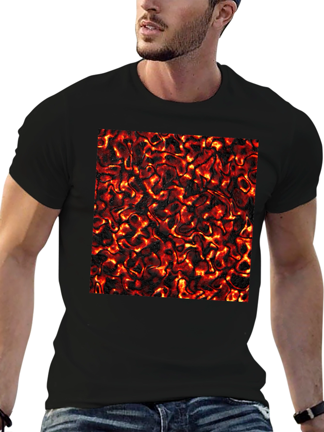 Lava Flow Graphic Tee - Cool Black T-Shirt