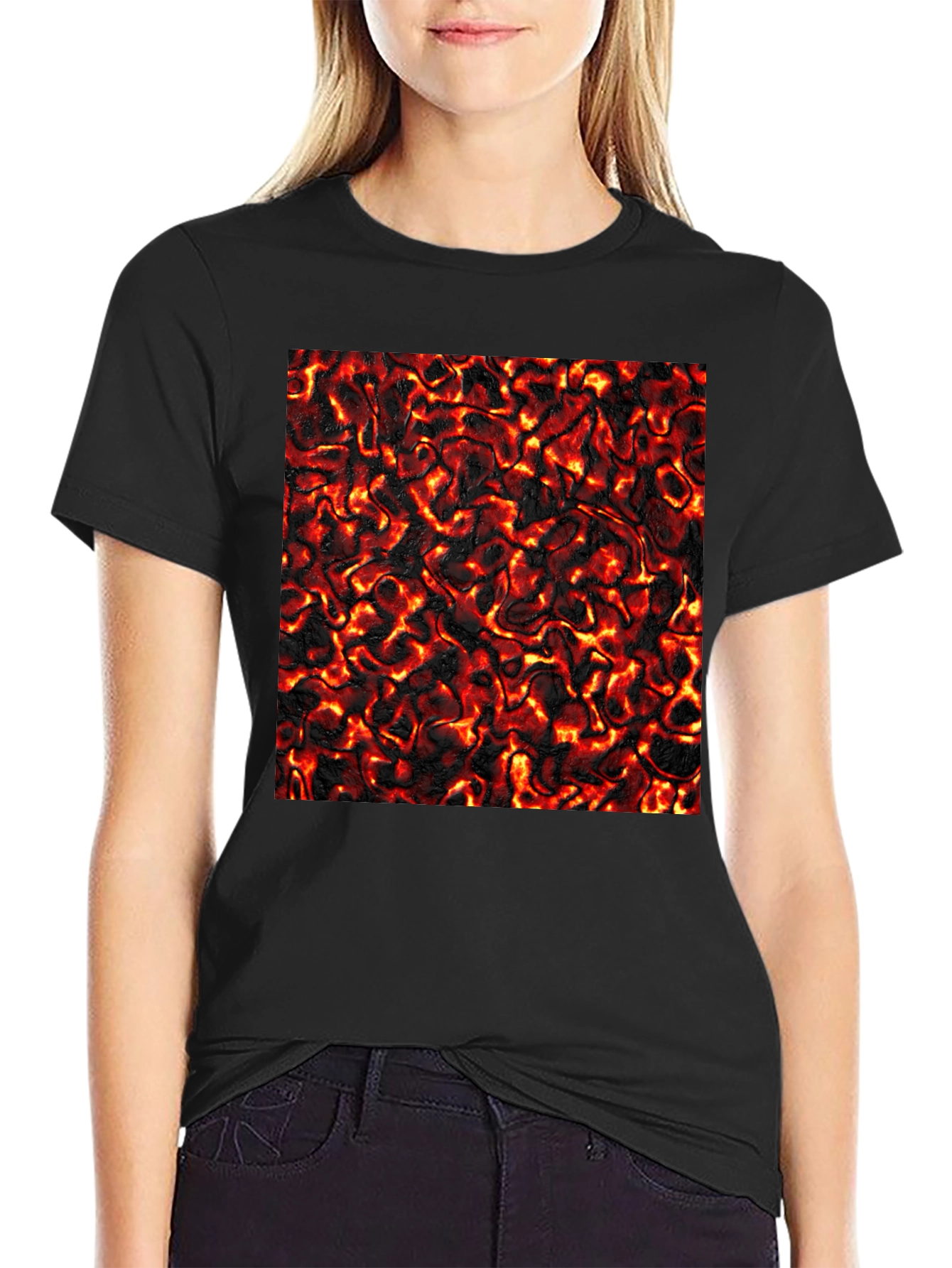 Lava Flow Graphic Tee - Cool Black T-Shirt