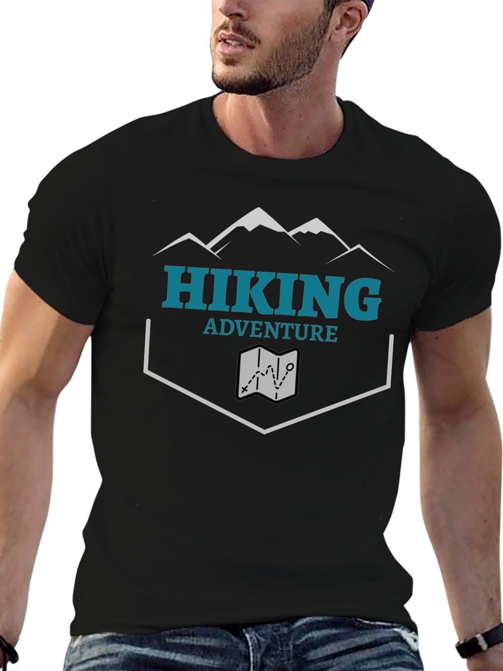 Hiking Adventure Graphic Tee - Black