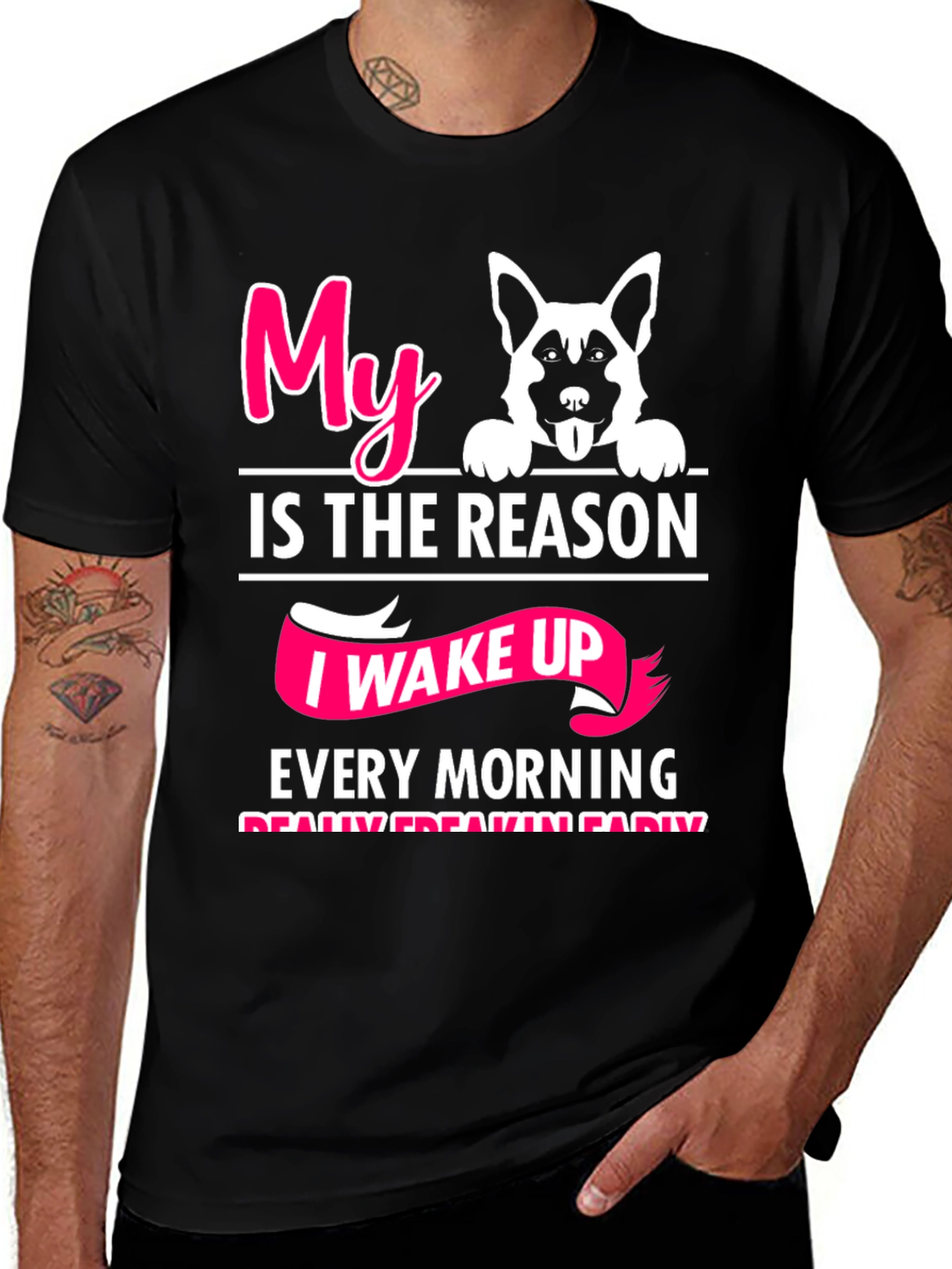“My Dog Wakes Me Up Early” T-Shirt – Funny Dog Lover Graphic Tee