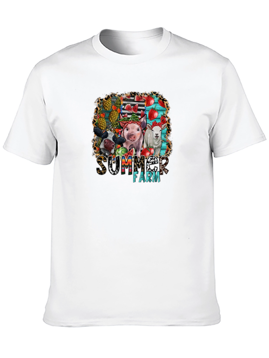 Summer Farm Animals Graphic T-Shirt