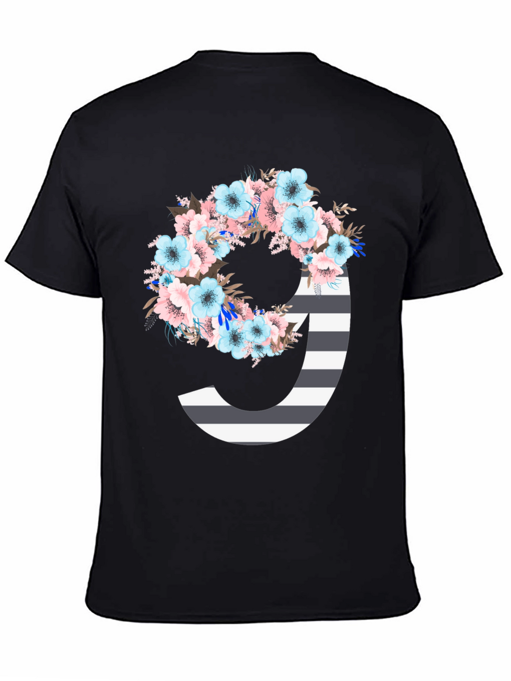 Floral Striped Initial J T-Shirt