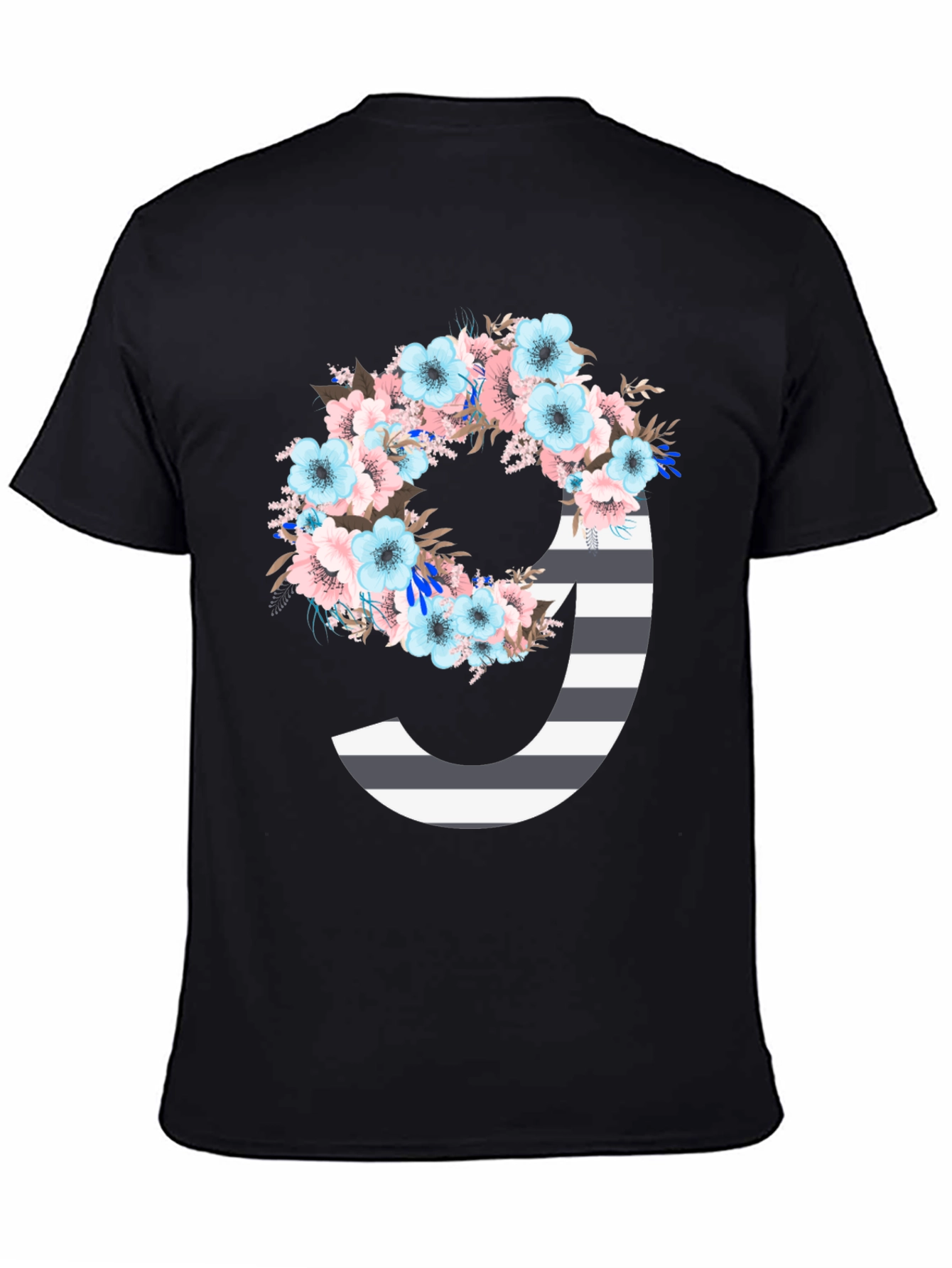 Floral Striped Initial J T-Shirt