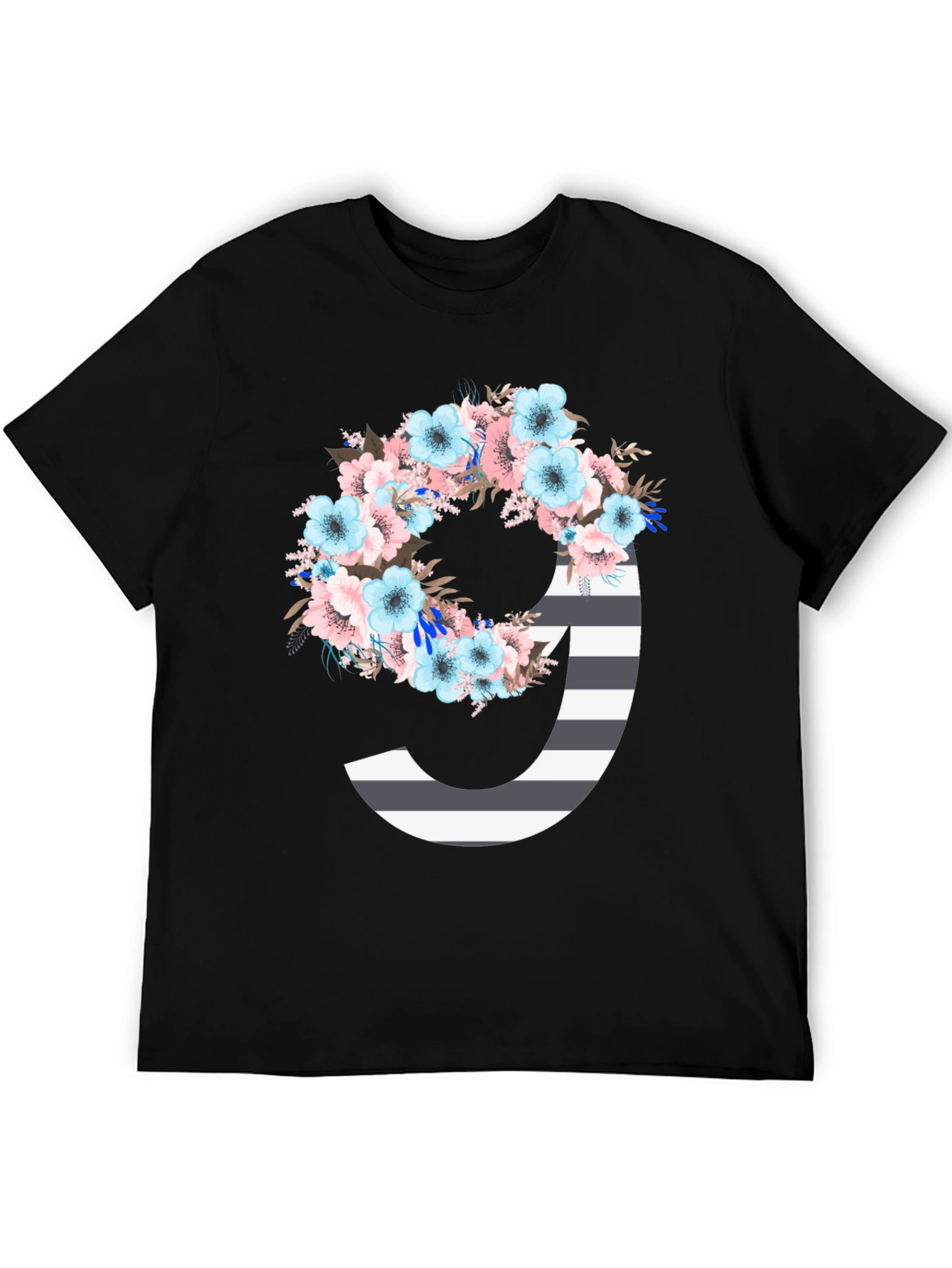 Floral Striped Initial J T-Shirt