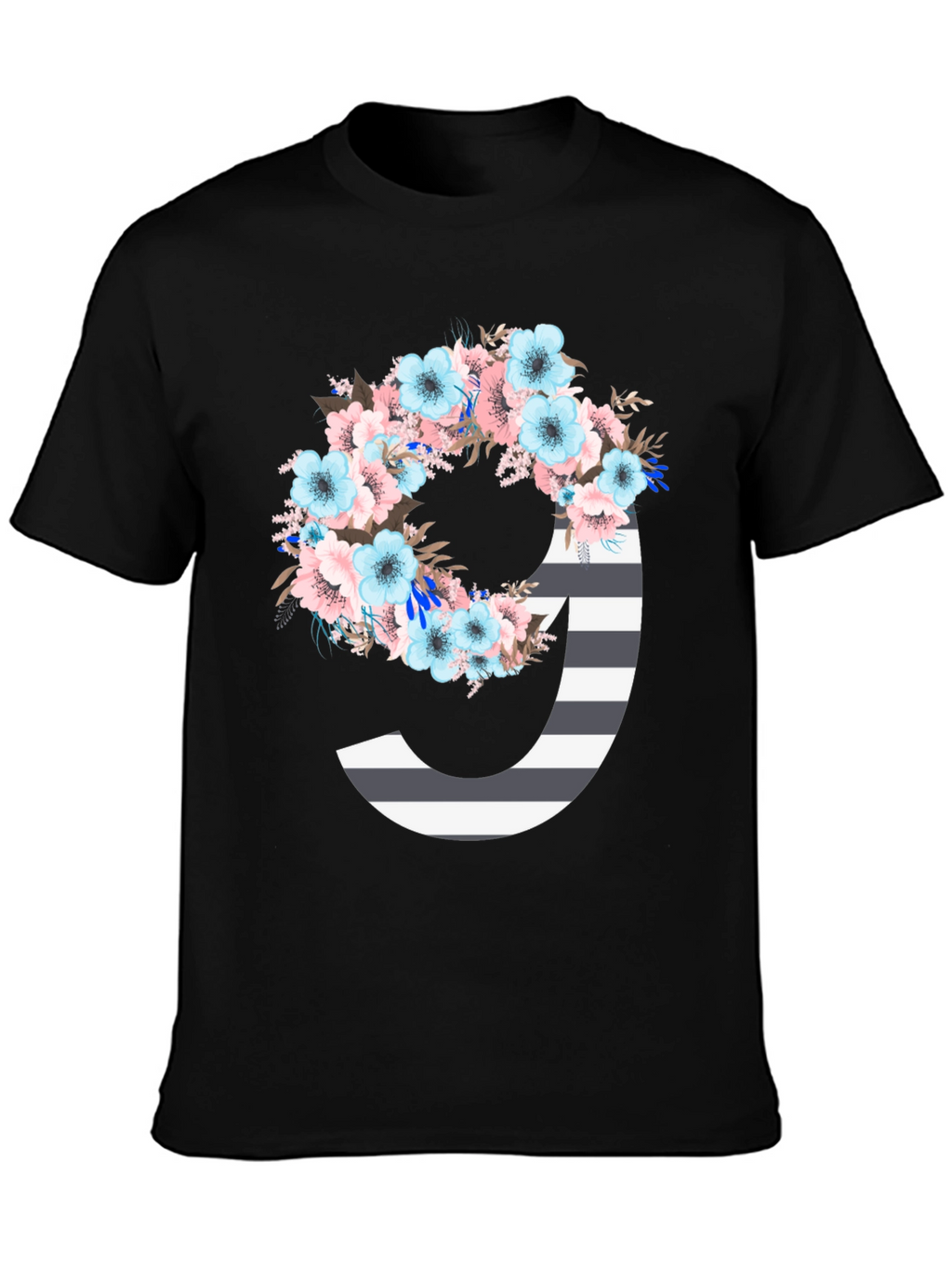 Floral Striped Initial J T-Shirt
