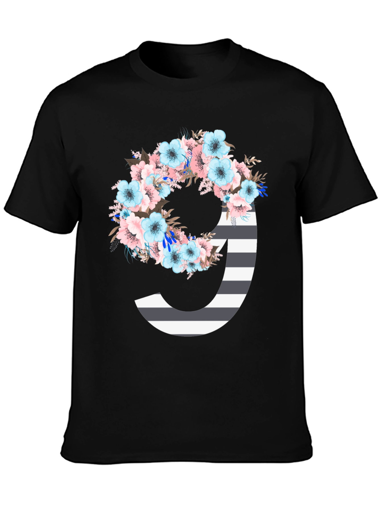 Floral Striped Initial J T-Shirt
