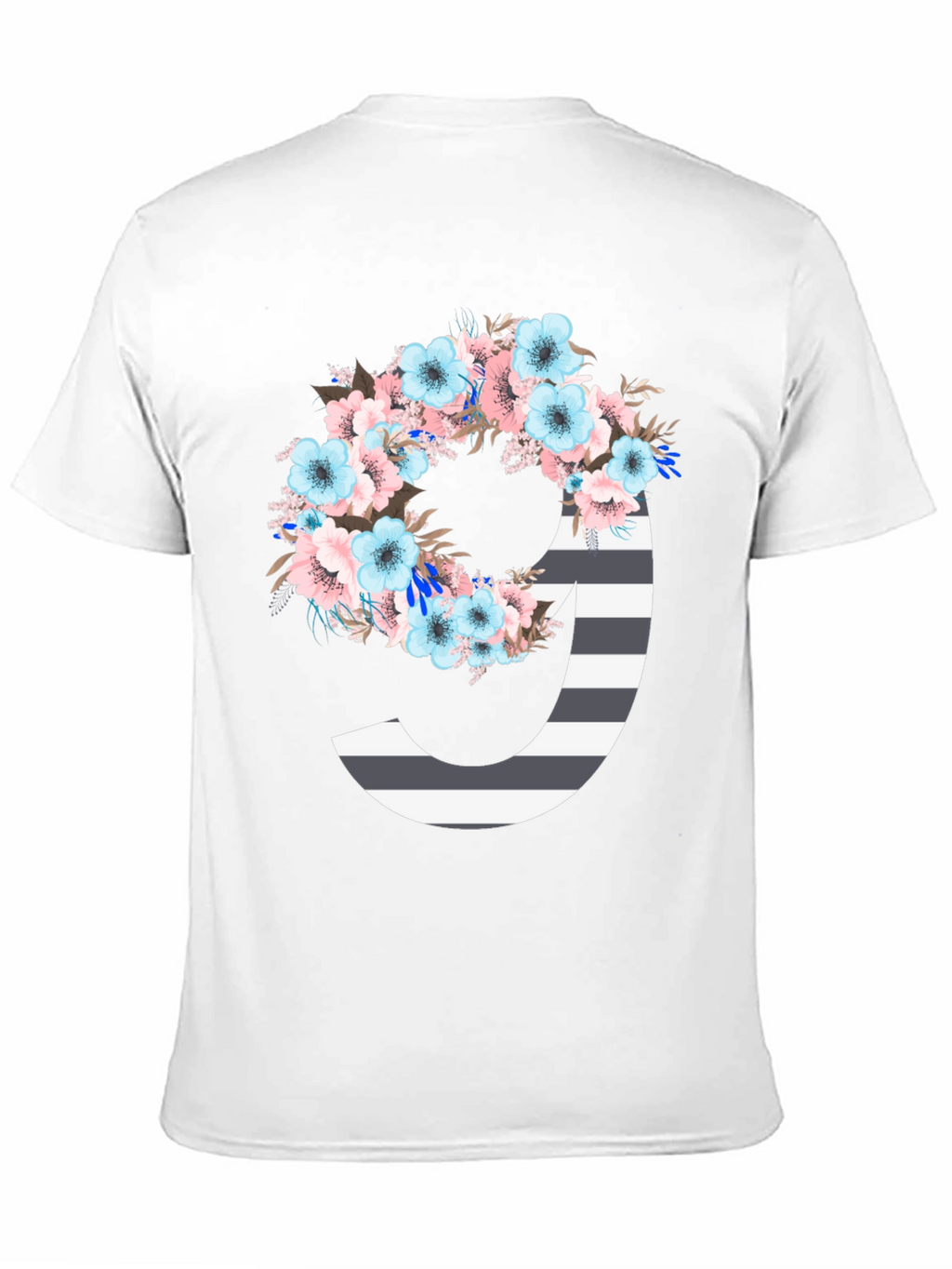 Floral Striped Initial J T-Shirt