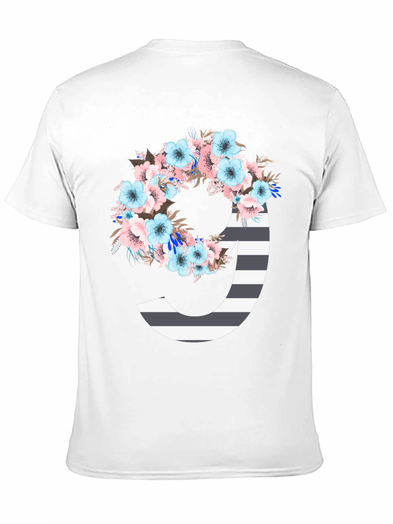 Floral Striped Initial J T-Shirt