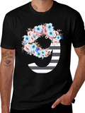 Floral Striped Initial J T-Shirt