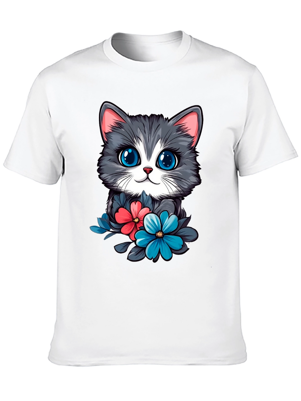 Cat & Floral T-Shirt