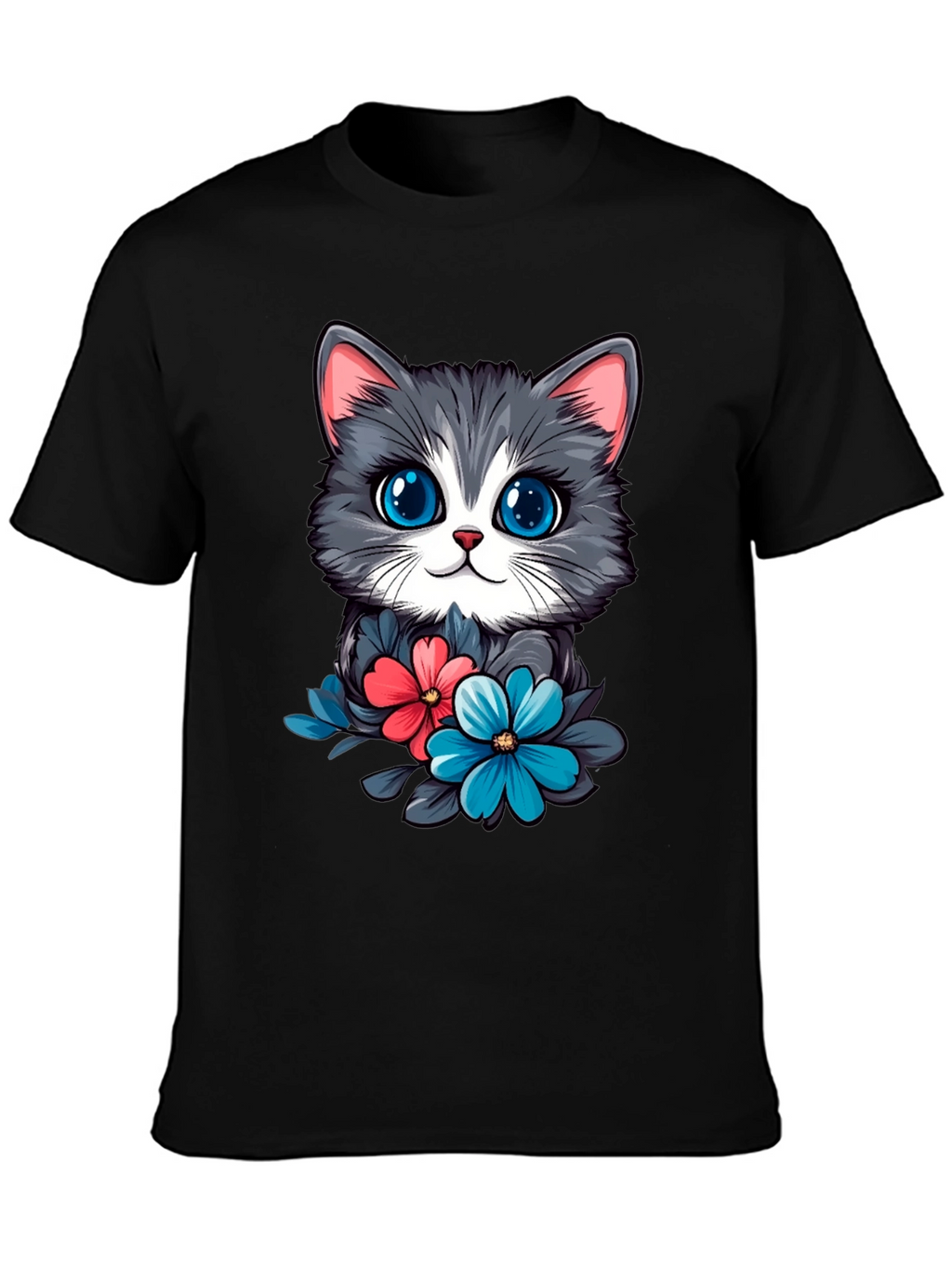 Cat & Floral T-Shirt