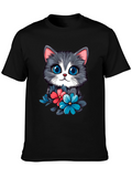 Cat & Floral T-Shirt