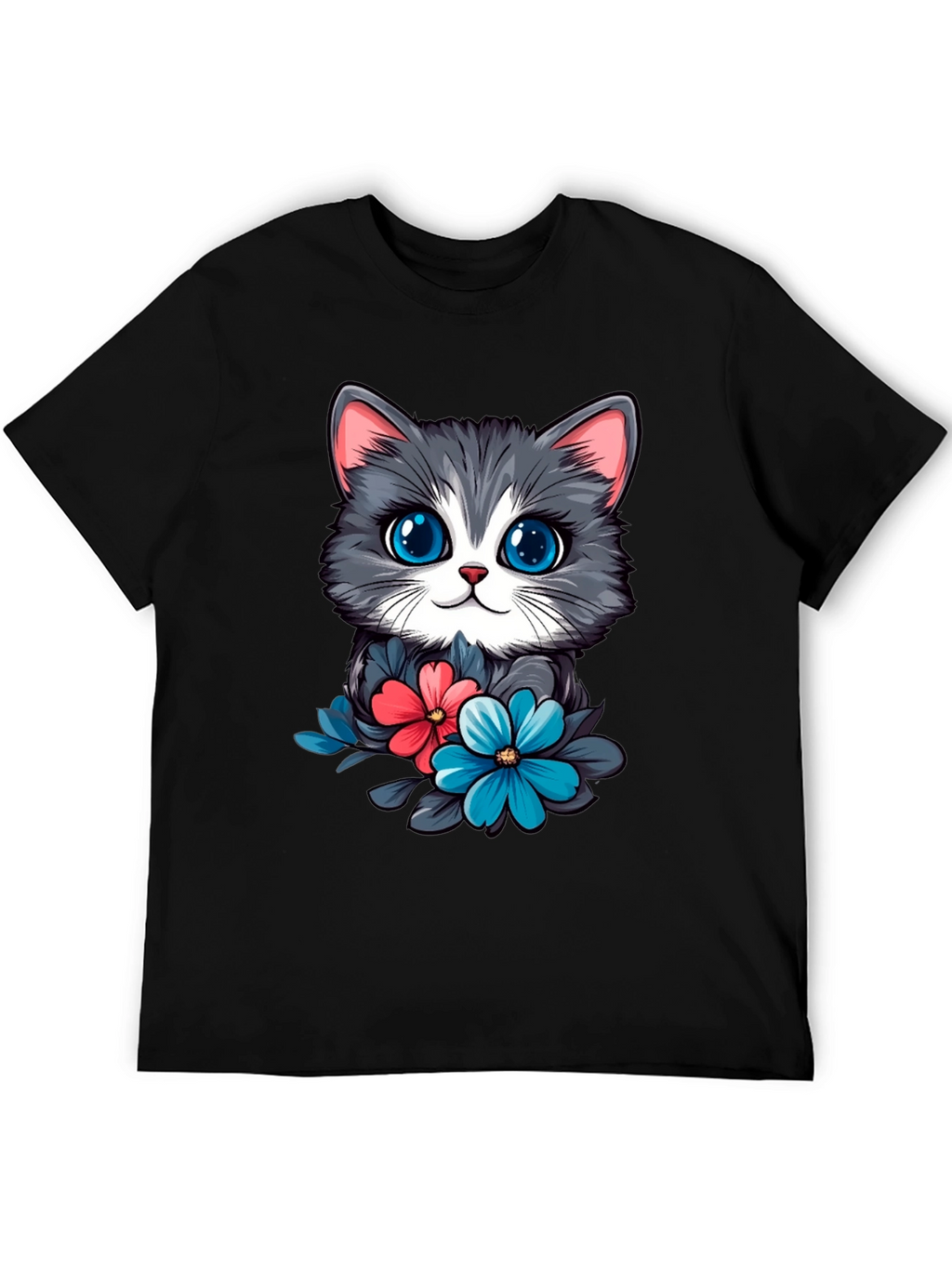 Cat & Floral T-Shirt