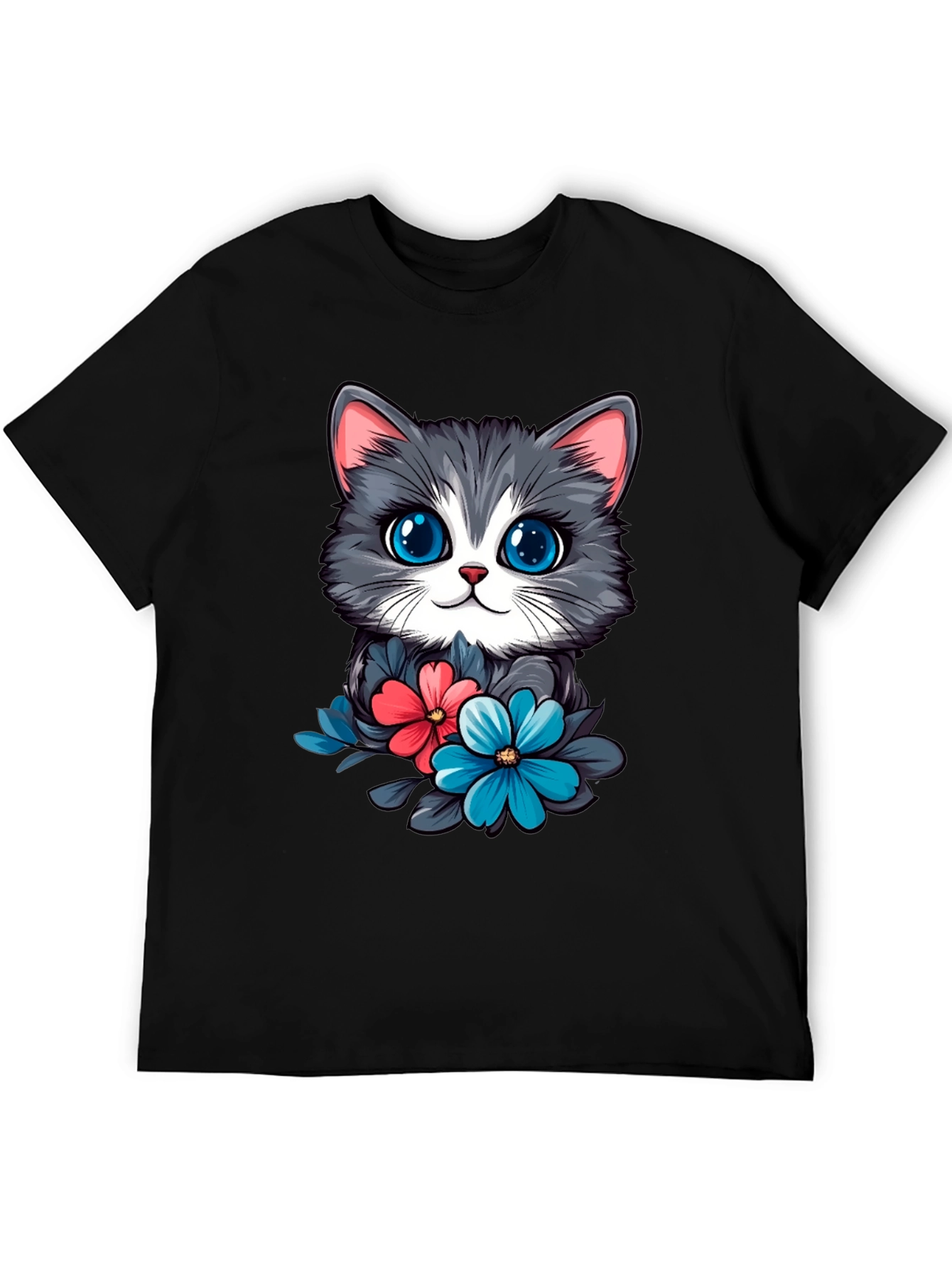 Cat & Floral T-Shirt