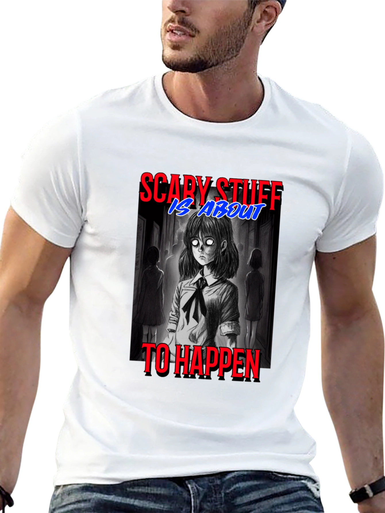 Scary Stuff Anime Graphic T-Shirt