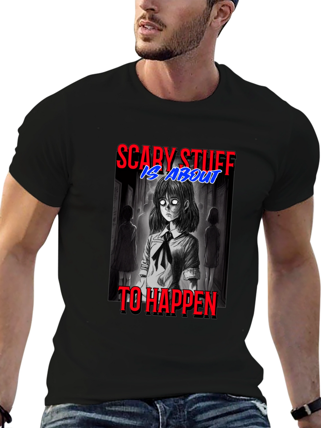 Scary Stuff Anime Graphic T-Shirt