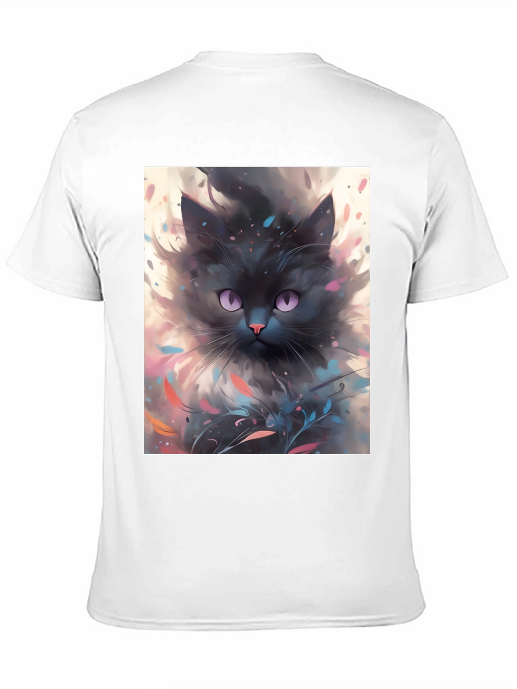 Black Cat T-Shirt - Artsy Feline Design