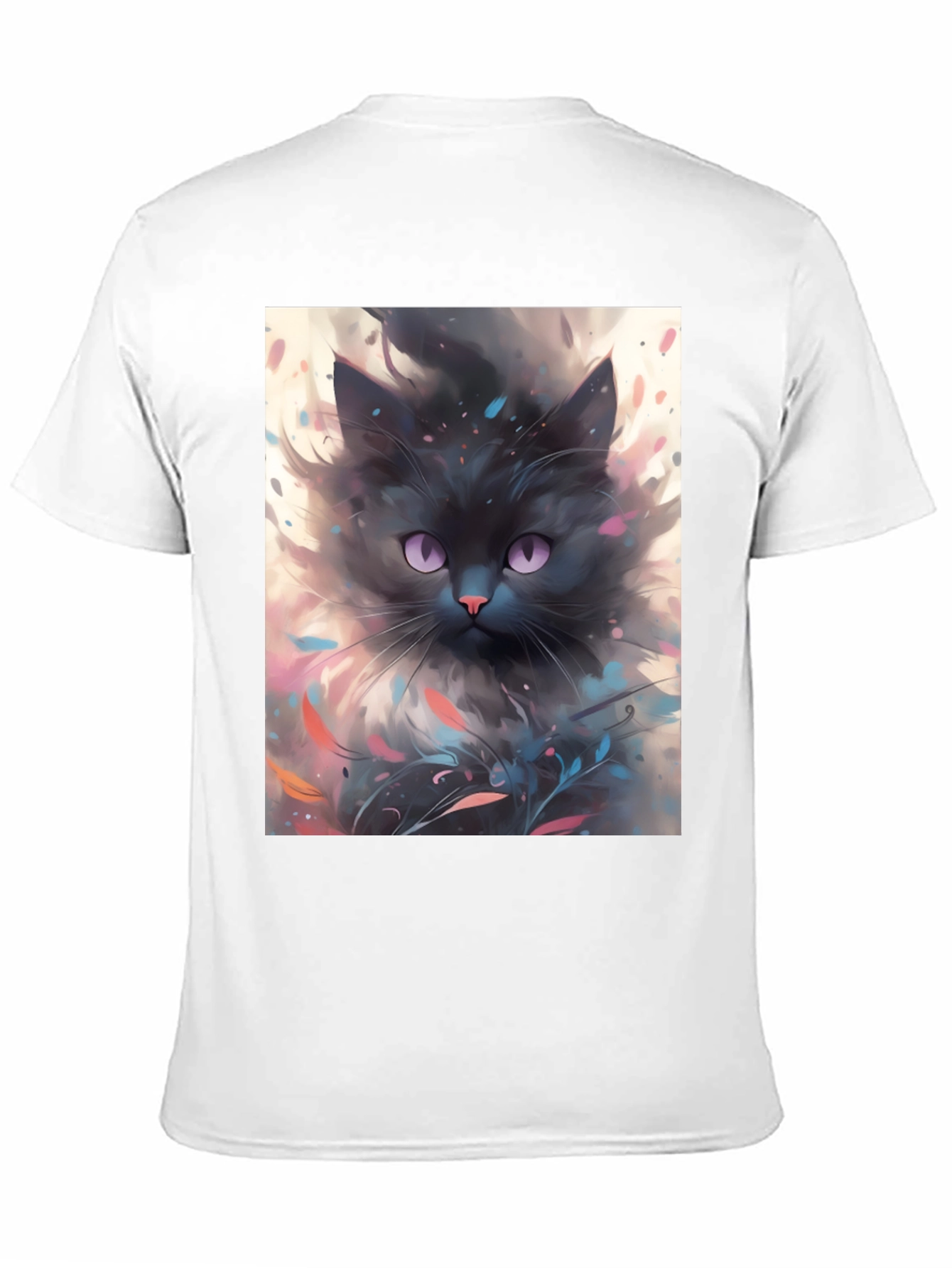 Black Cat T-Shirt - Artsy Feline Design