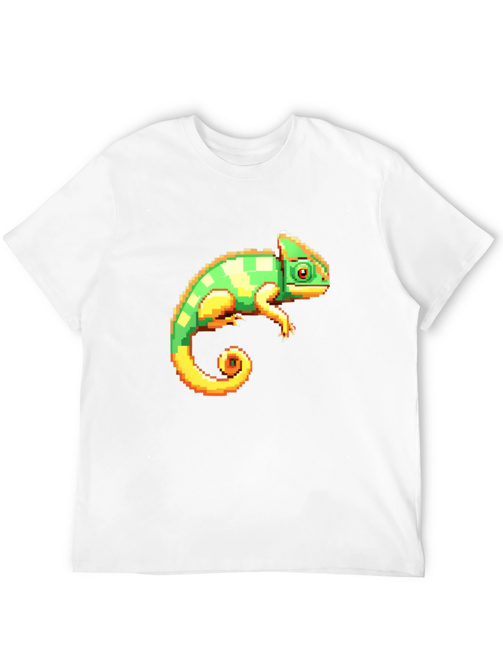 Pixel Chameleon Graphic Tee - Retro Gamer Style