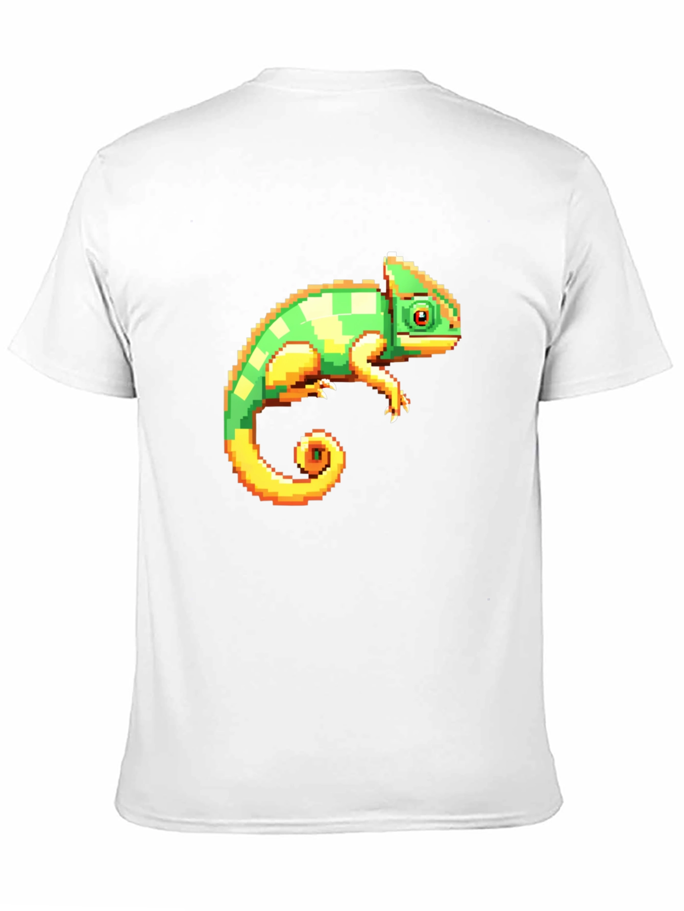 Pixel Chameleon Graphic Tee - Retro Gamer Style