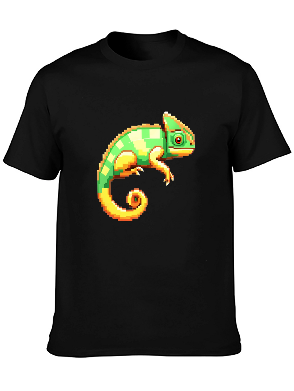 Pixel Chameleon Graphic Tee - Retro Gamer Style