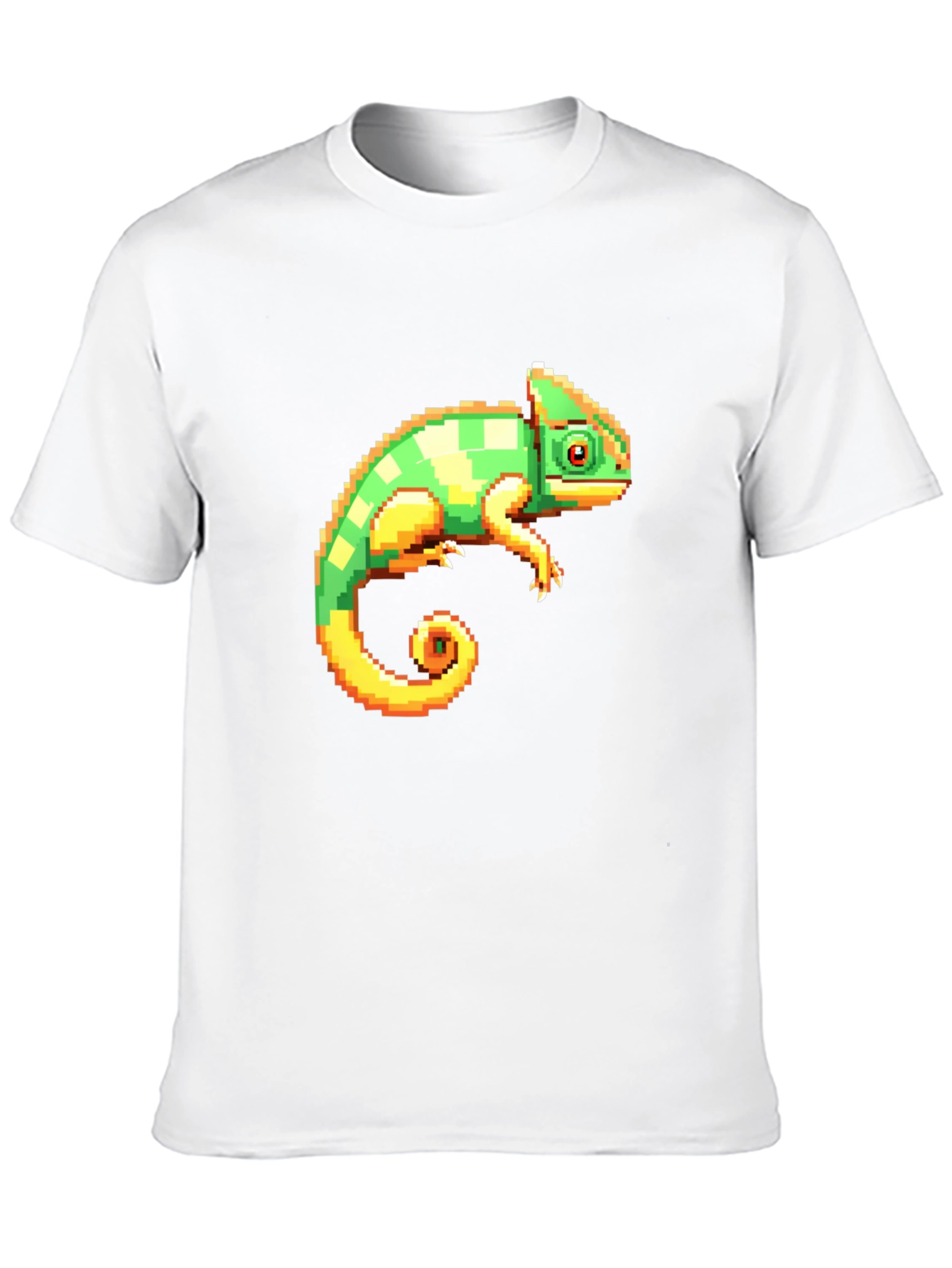 Pixel Chameleon Graphic Tee - Retro Gamer Style