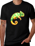 Pixel Chameleon Graphic Tee - Retro Gamer Style