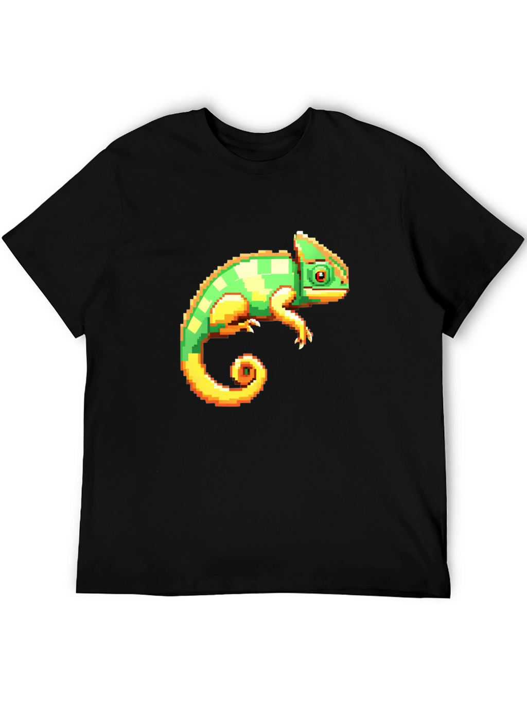 Pixel Chameleon Graphic Tee - Retro Gamer Style