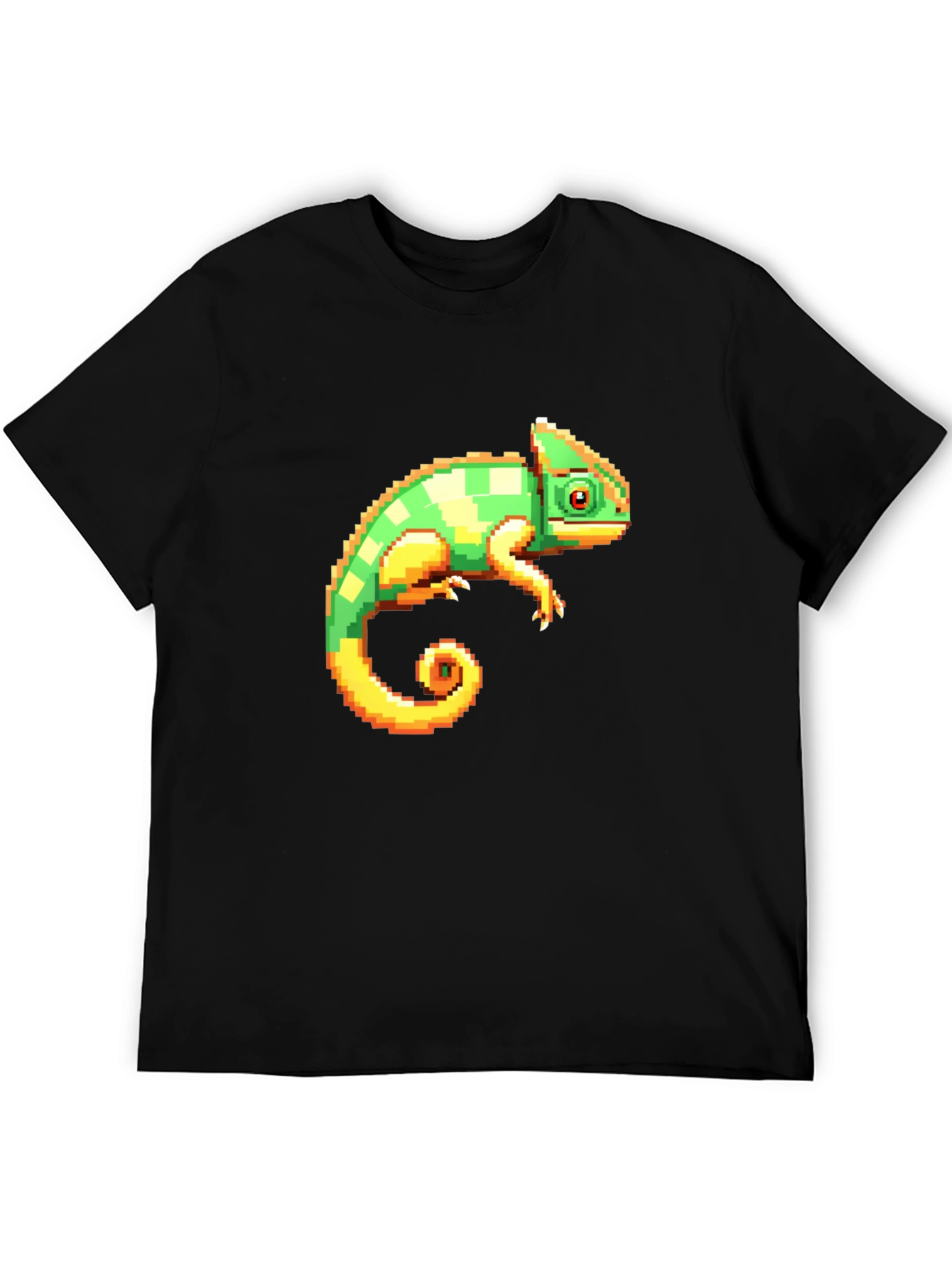 Pixel Chameleon Graphic Tee - Retro Gamer Style