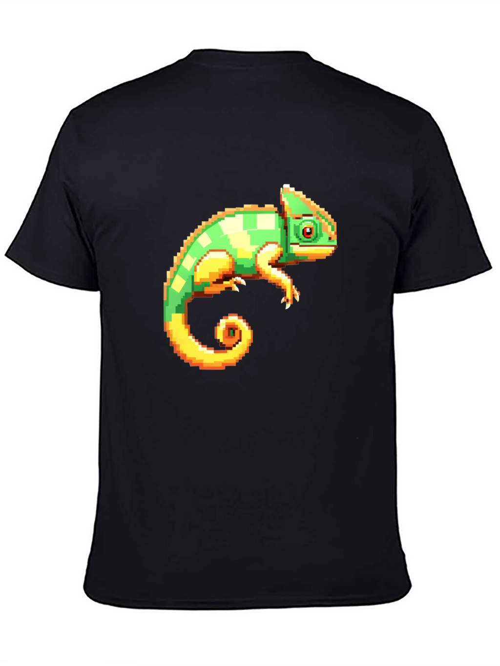 Pixel Chameleon Graphic Tee - Retro Gamer Style