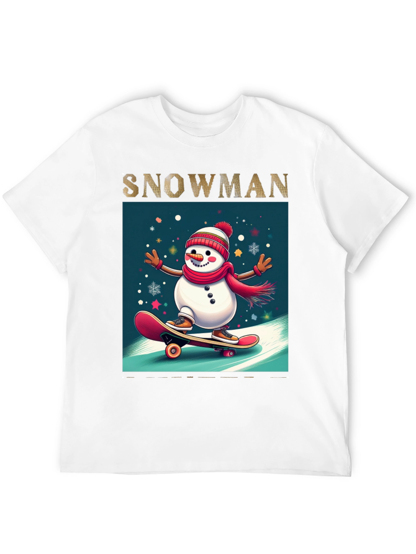 Skating Snowman Graphic Tee - Holiday Fun