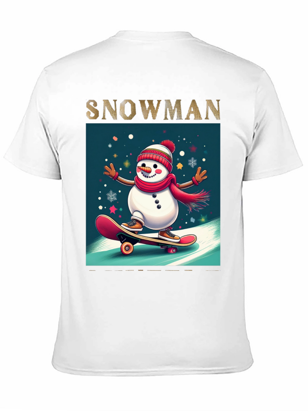 Skating Snowman Graphic Tee - Holiday Fun