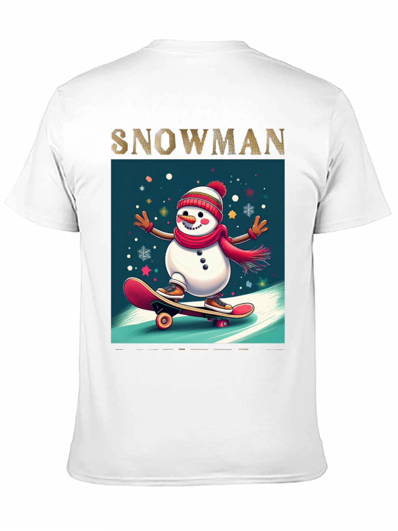 Skating Snowman Graphic Tee - Holiday Fun
