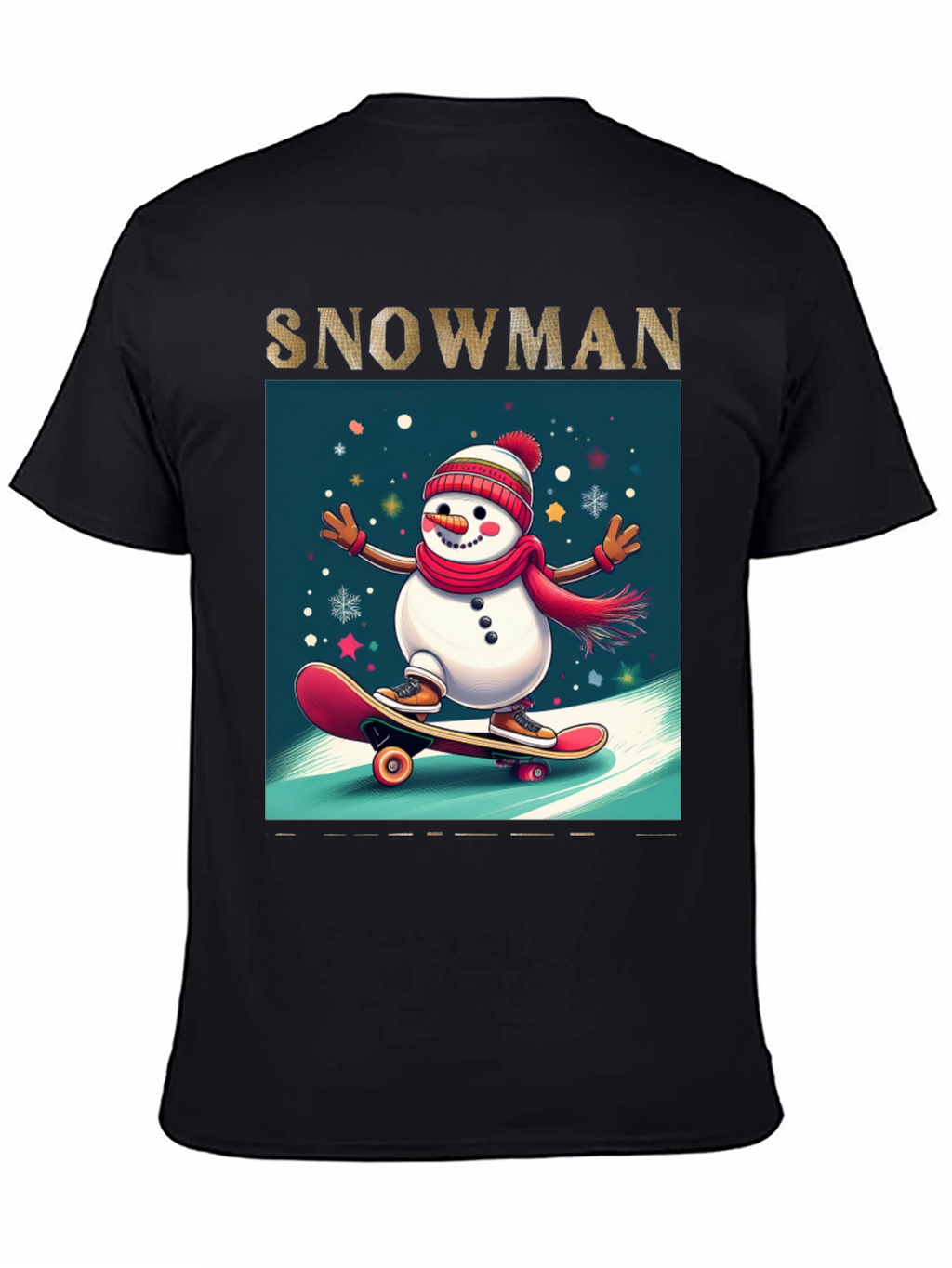 Skating Snowman Graphic Tee - Holiday Fun