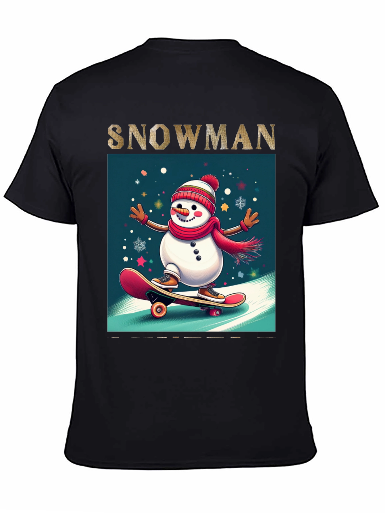 Skating Snowman Graphic Tee - Holiday Fun