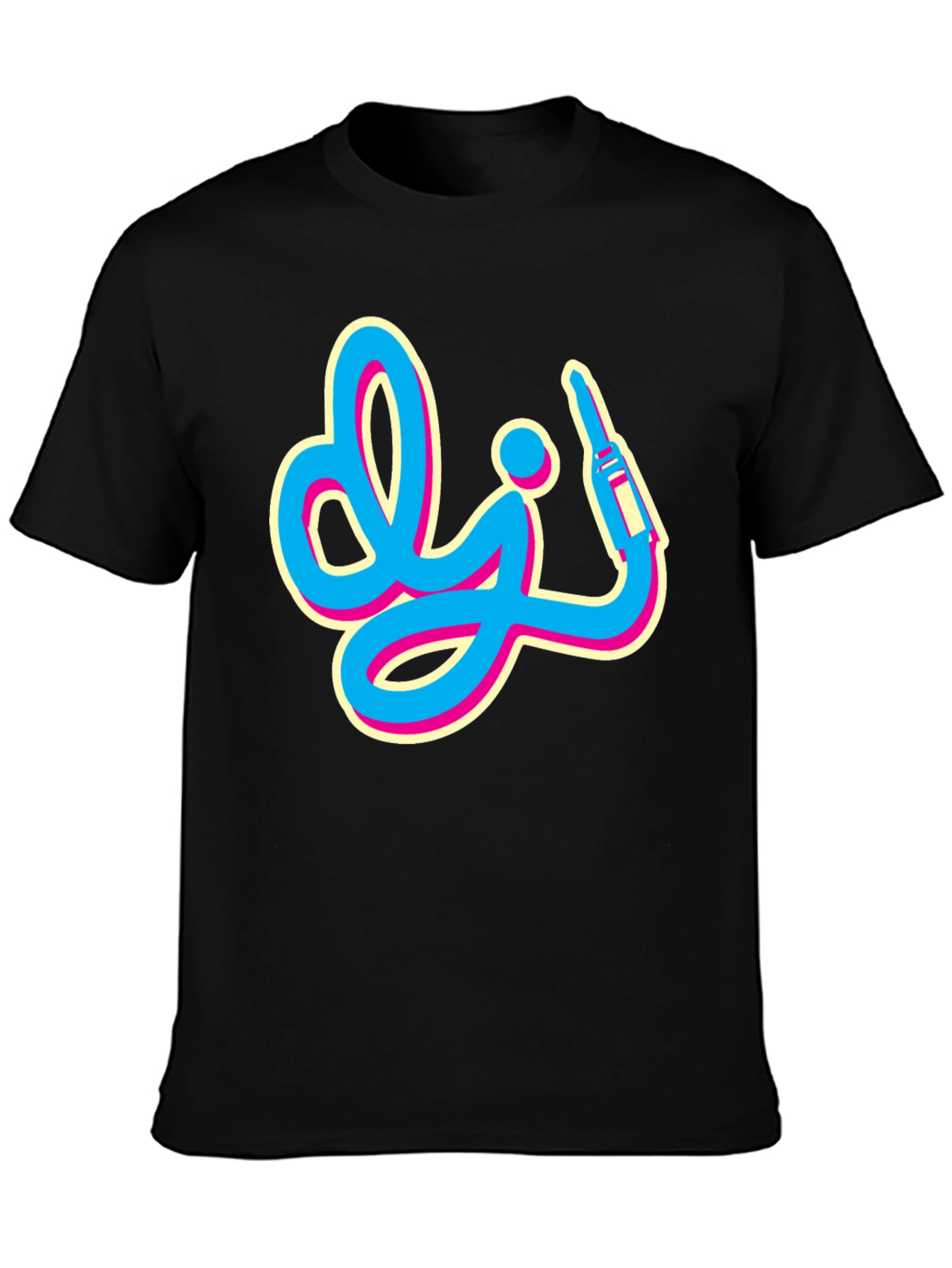 Retro DJ Graphic Tee - Black