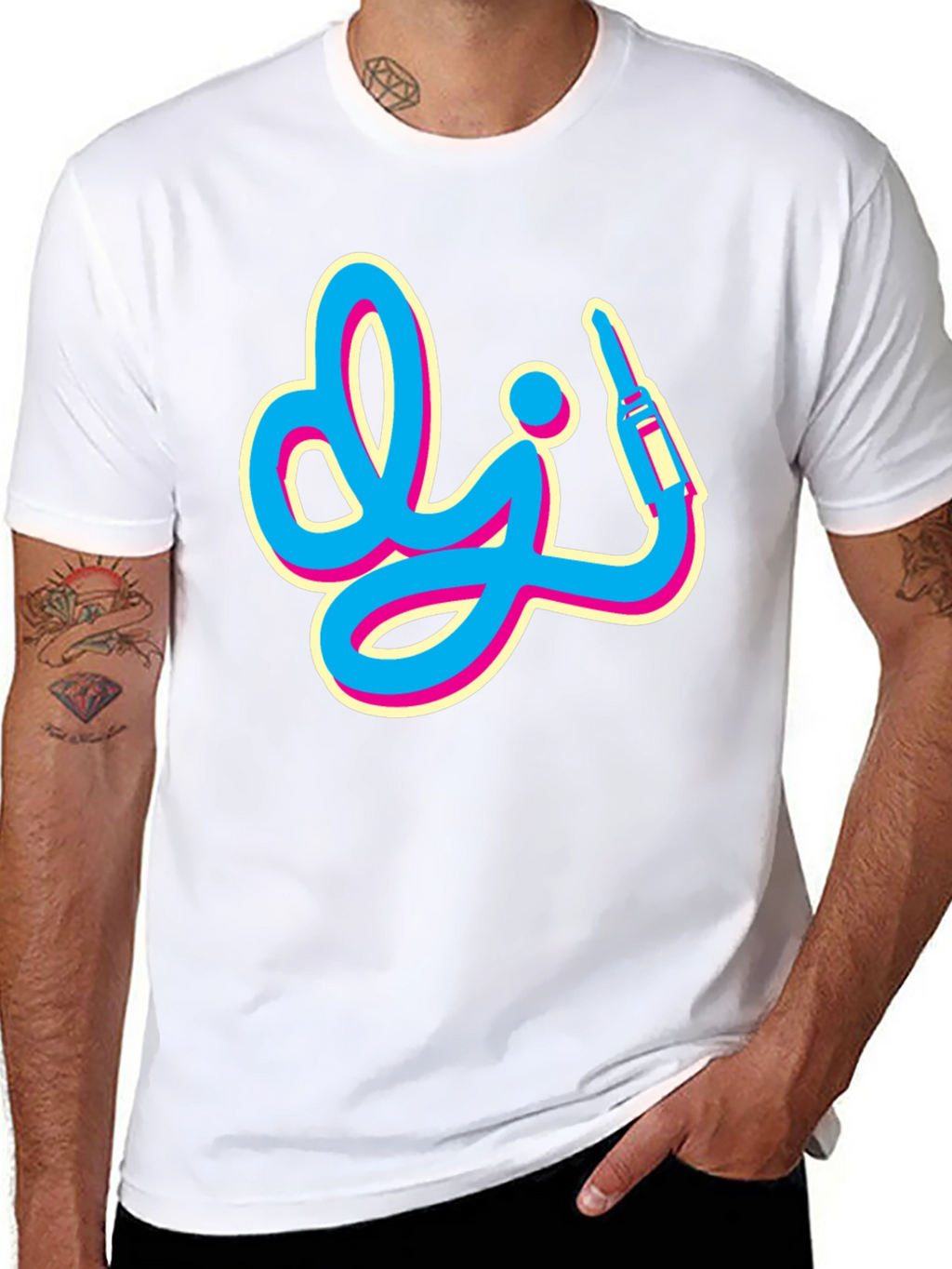 Retro DJ Graphic Tee - Black