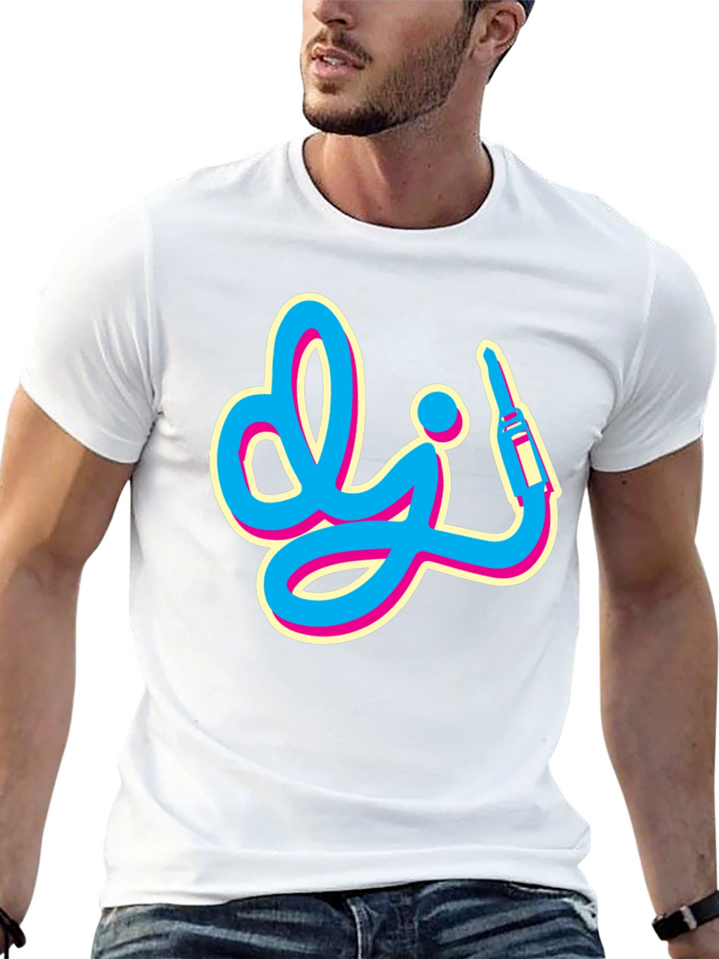 Retro DJ Graphic Tee - Black