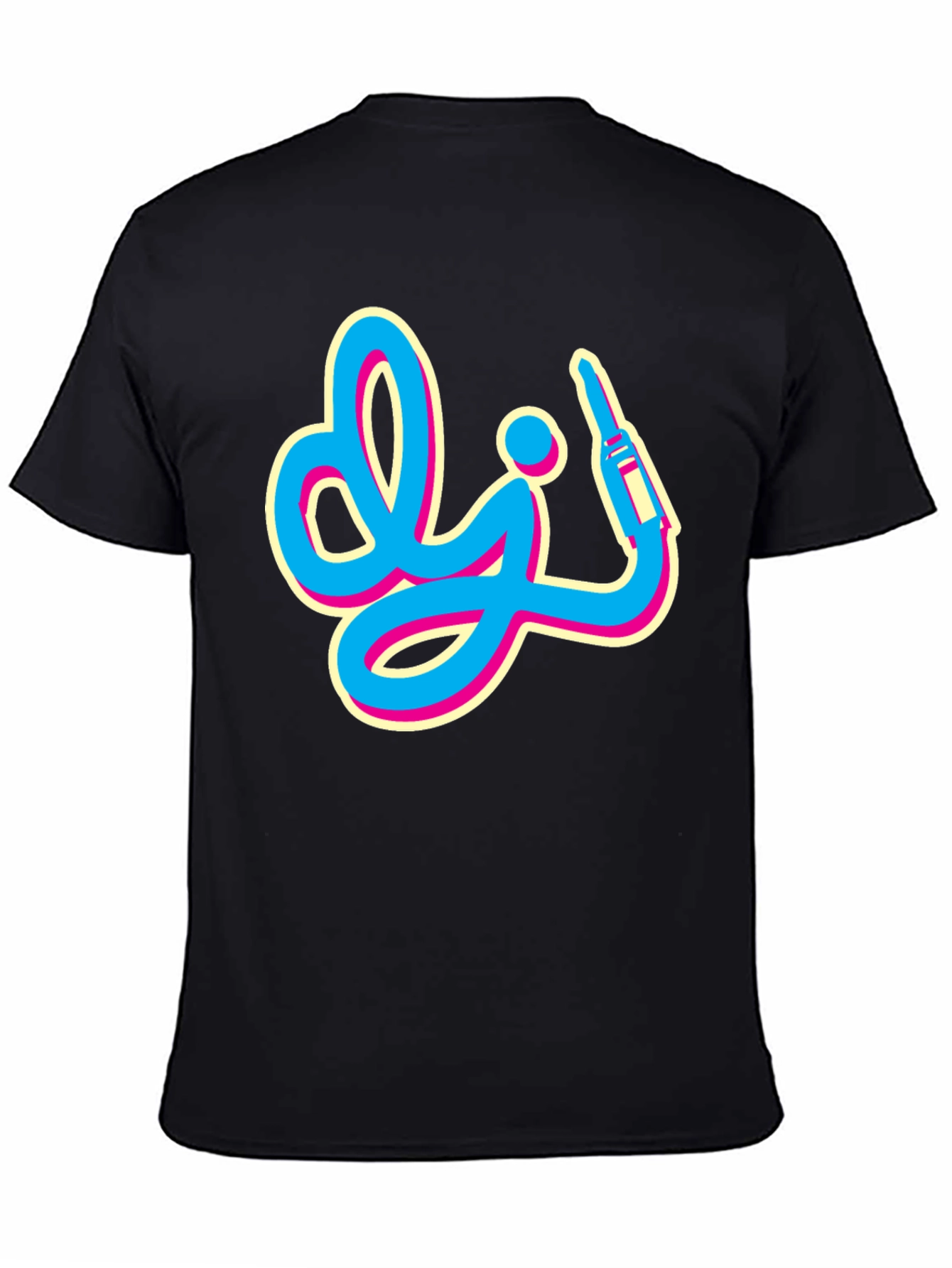Retro DJ Graphic Tee - Black